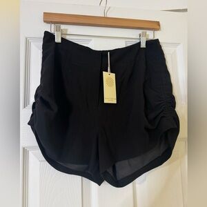 NWT Ramy Brook Steele Ruched Shorts in Black Size 4
